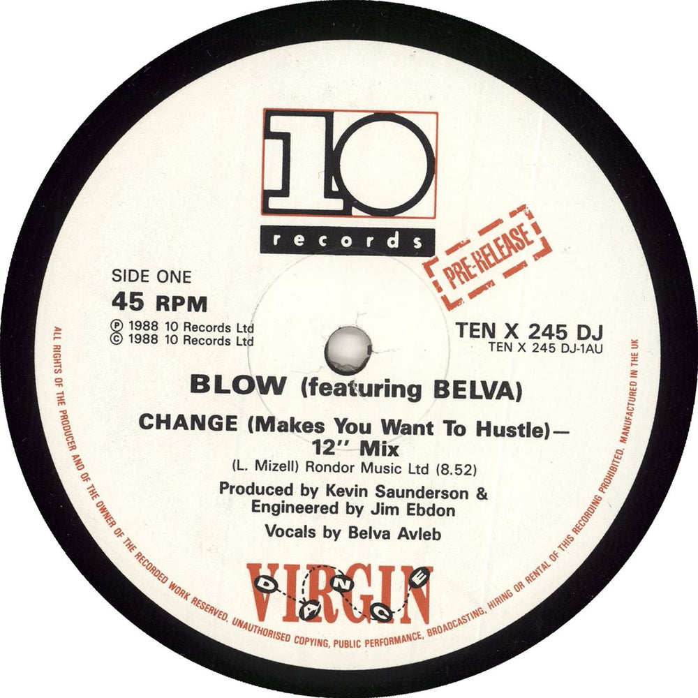 Blow Change [Makes You Want To Hustle] UK Promo 12" vinyl single (12 inch record / Maxi-single) TENX245DJ