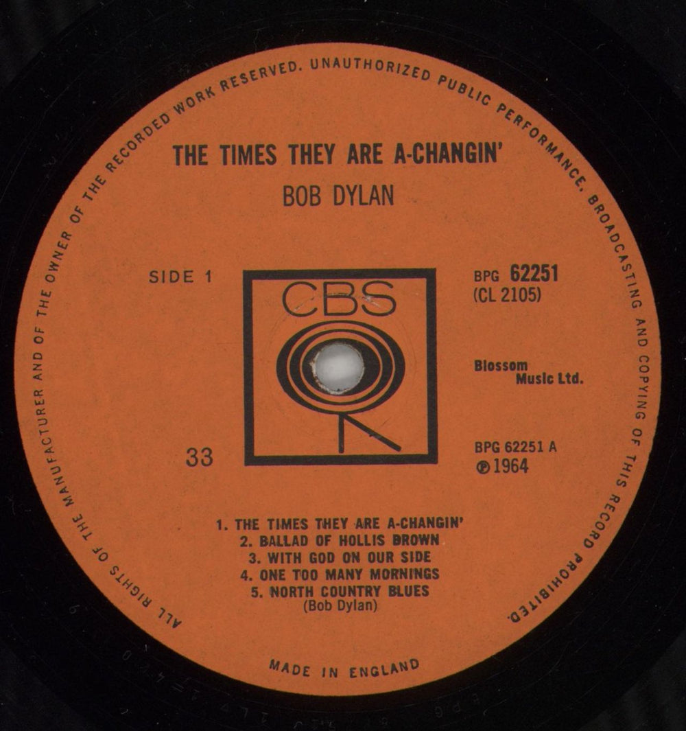 Bob Dylan The Times They Are A-Changin' - 1st UK vinyl LP album (LP record) DYLLPTH229736