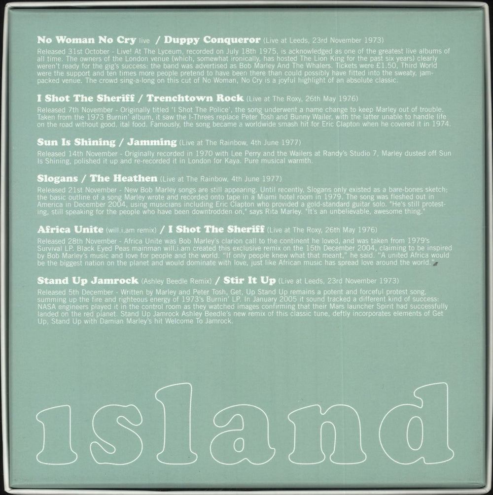 Bob Marley & The Wailers Africa Unite: The Singles Box Set (CDs) UK CD Single Box Set