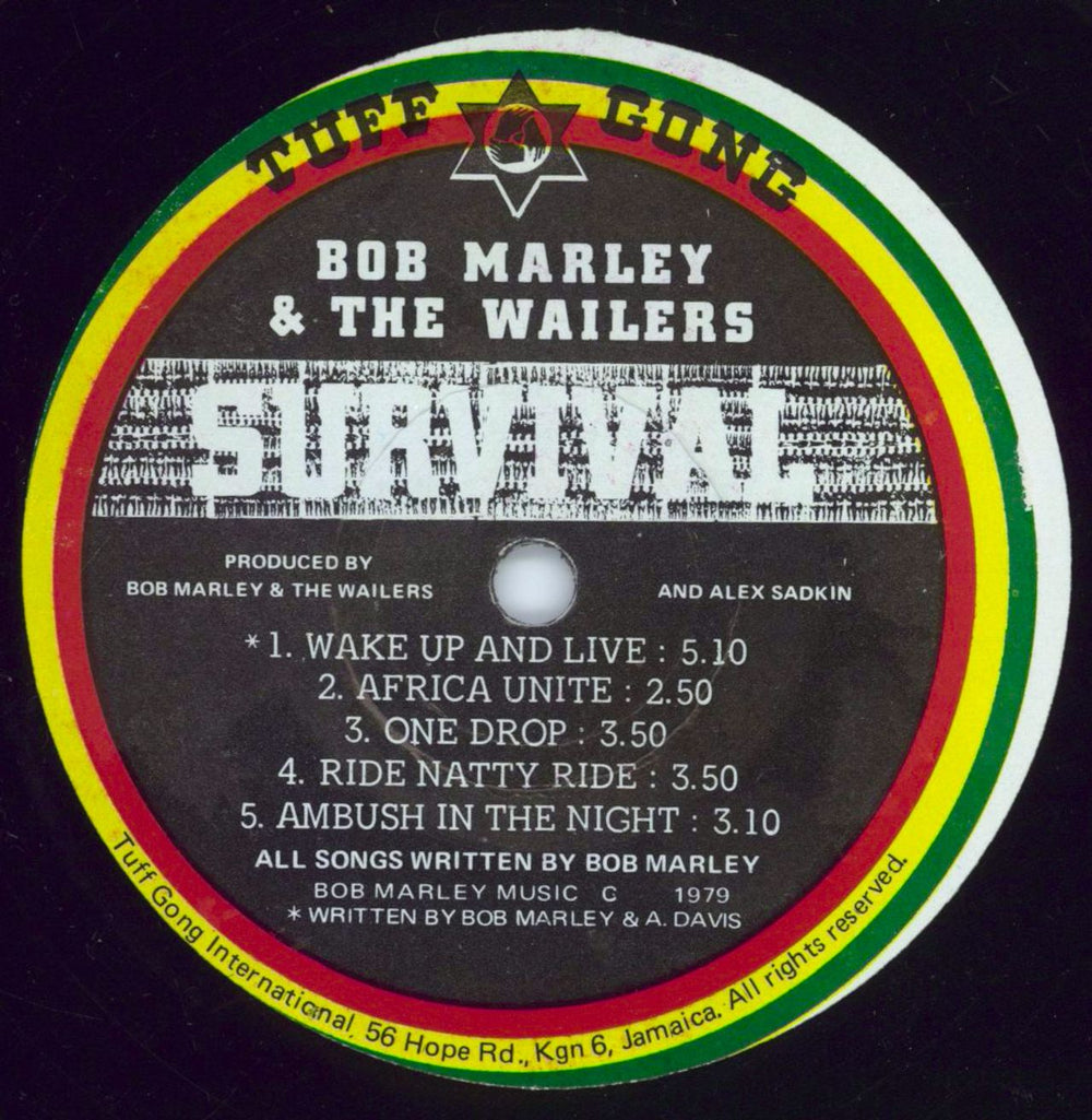 Bob Marley & The Wailers Survival Jamaican vinyl LP album (LP record) BMLLPSU773994