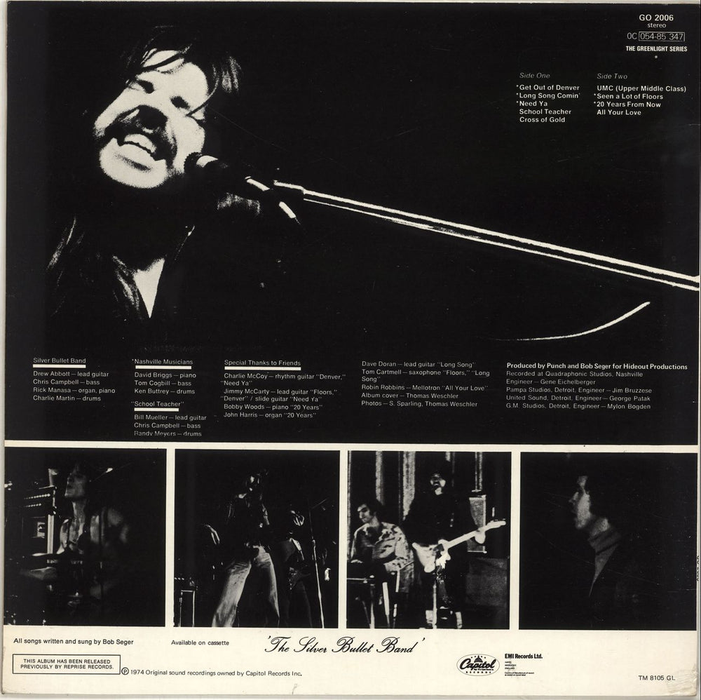 Bob Seger Seven UK vinyl LP album (LP record)