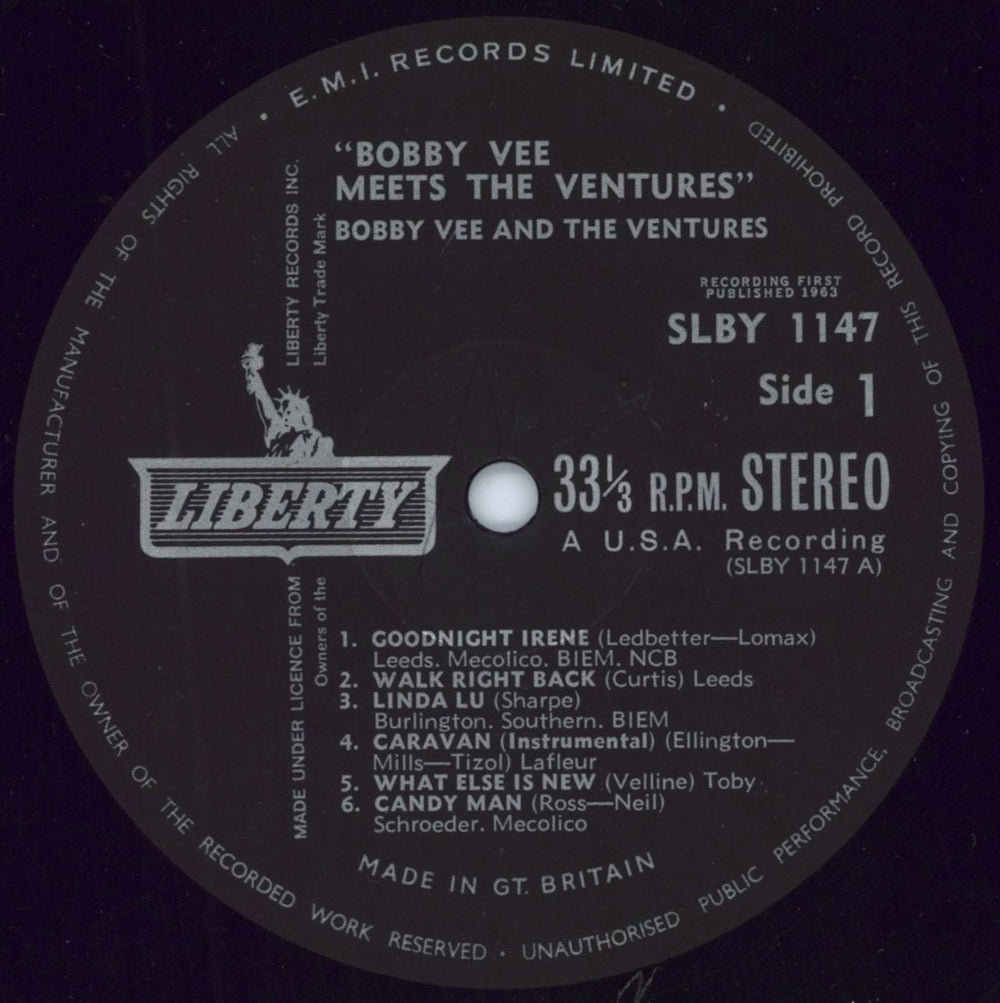 Bobby Vee Meets The Ventures - Factory Sample UK vinyl LP album (LP record) BYVLPME789735