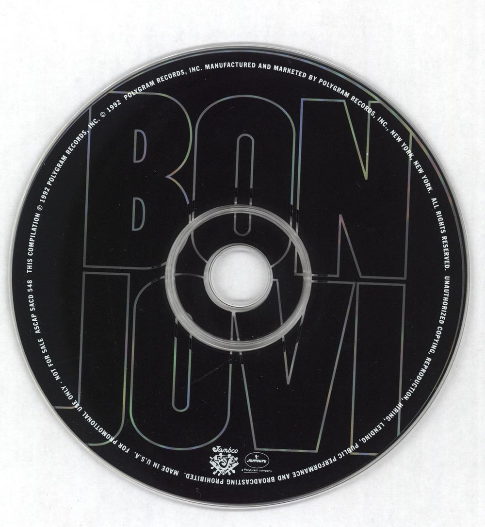 Bon Jovi Most Requested US Promo CD album (CDLP)