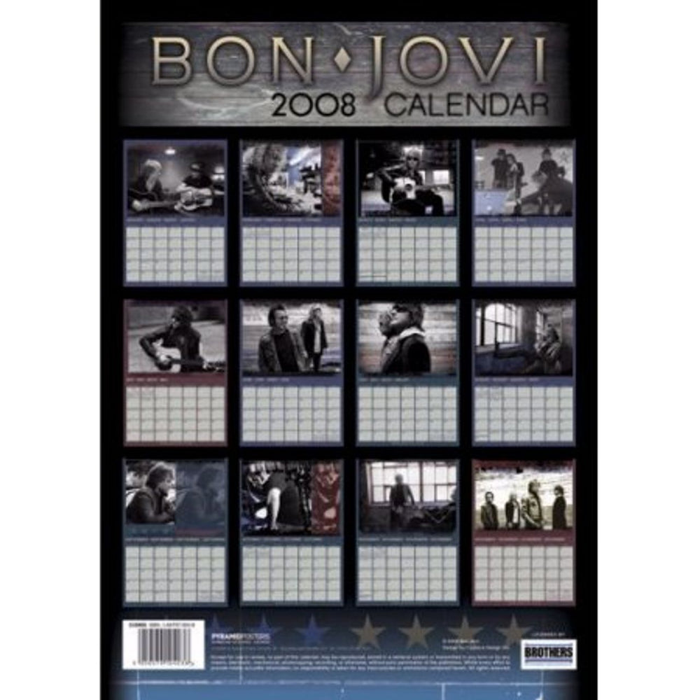 Bon Jovi Official Calendar 2008 UK calendar BONCAOF394370