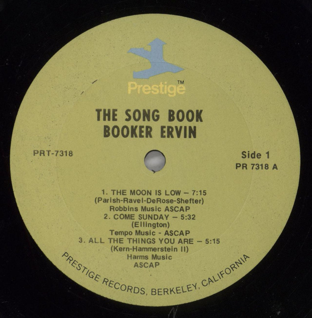 Booker Ervin The Song Book - 80s US vinyl LP album (LP record) B8QLPTH823453