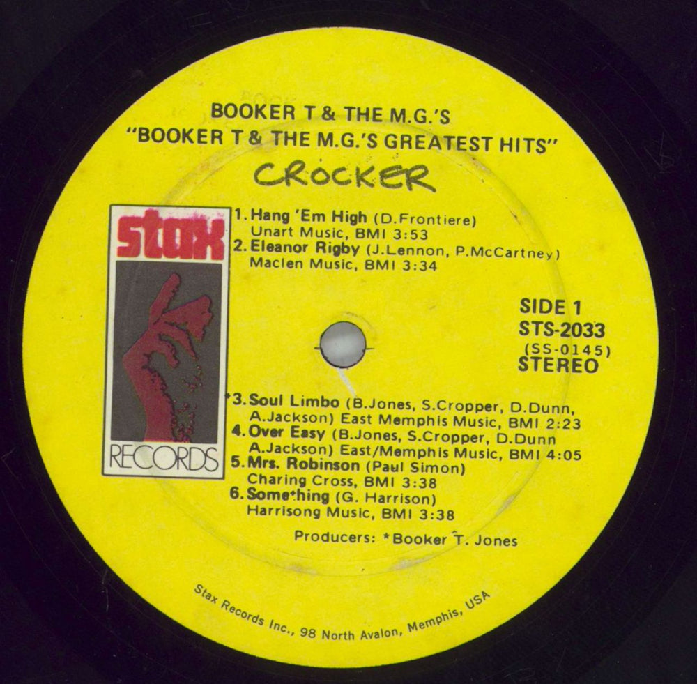 Booker T. & The M.G.'s Greatest Hits Jamaican vinyl LP album (LP record) BKTLPGR820293