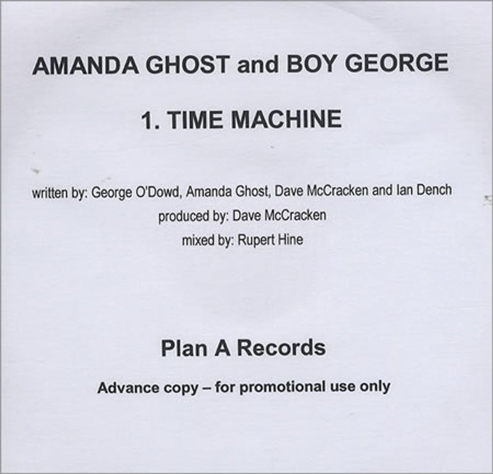 Boy George Time Machine UK Promo CD-R acetate CD-R ACETATE