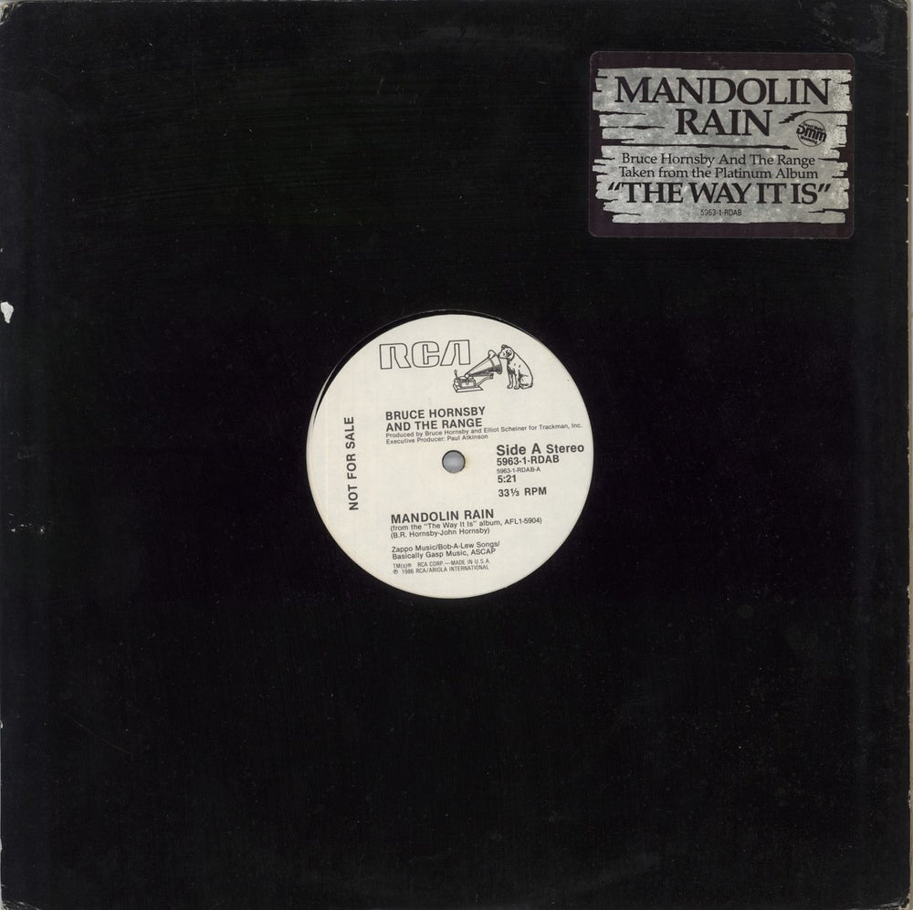 Bruce Hornsby Mandolin Rain US Promo 12" vinyl single (12 inch record / Maxi-single) 5963-1-RDAB