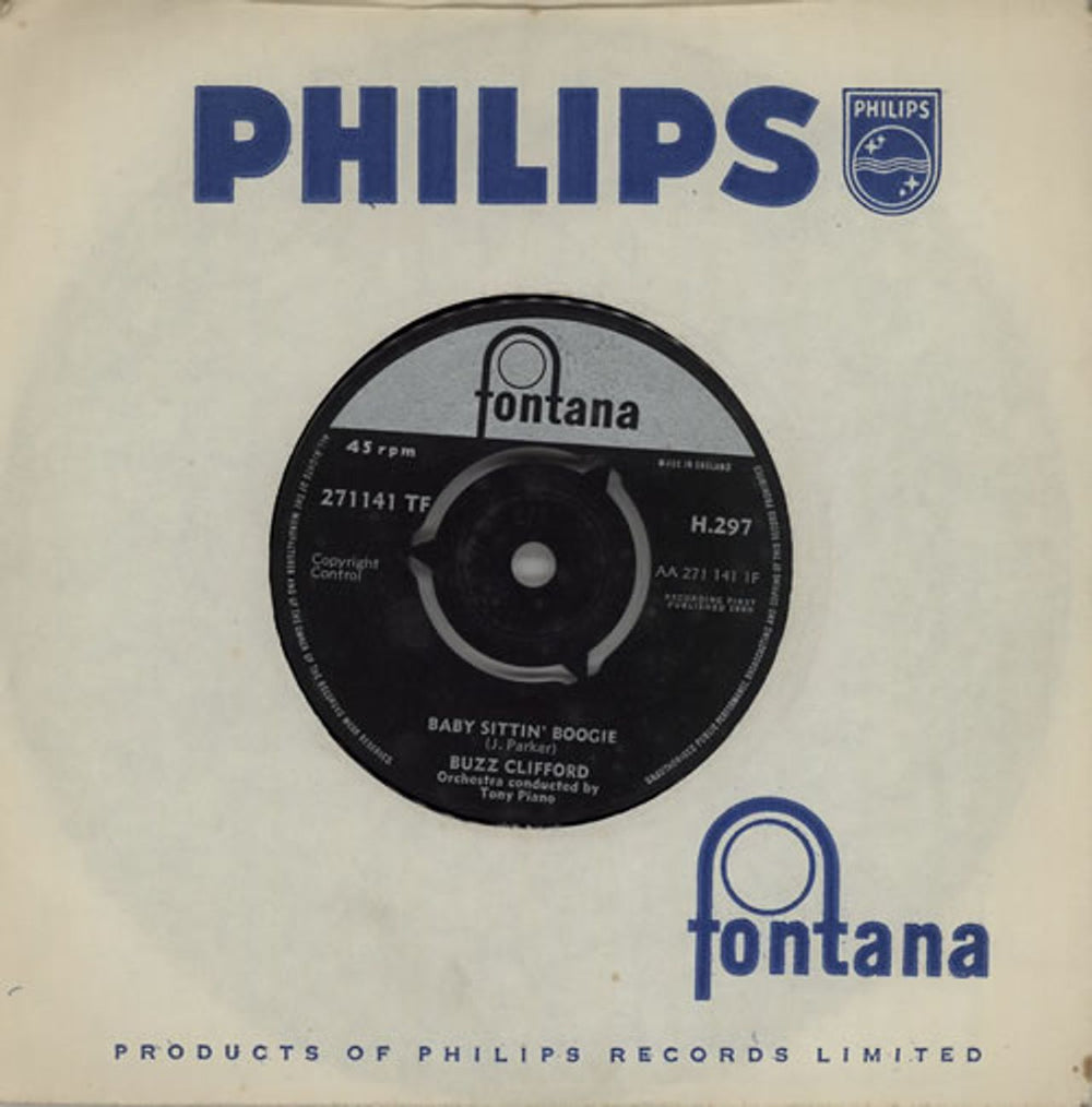 Buzz Clifford Baby Sittin' Boogie - 2nd UK 7" vinyl single (7 inch record / 45) H.297