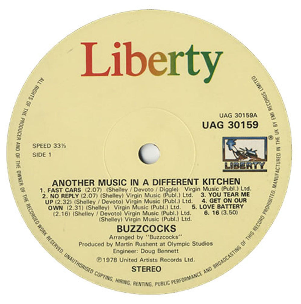 Buzzcocks Another Music In a Different Kitchen - 80s UK vinyl LP album (LP record) BUZLPAN441397