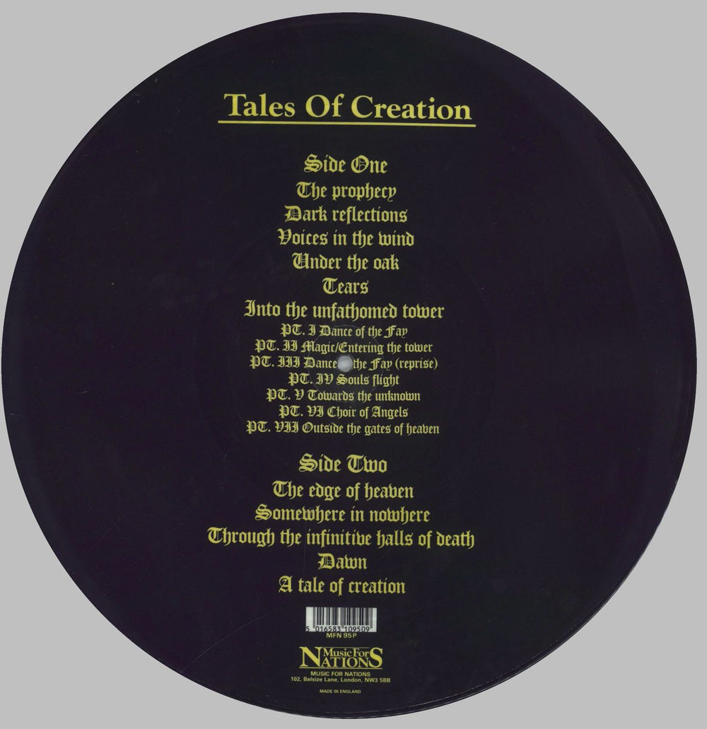 Candlemass Tales Of Creation UK picture disc LP (vinyl picture disc album) 5016583109509