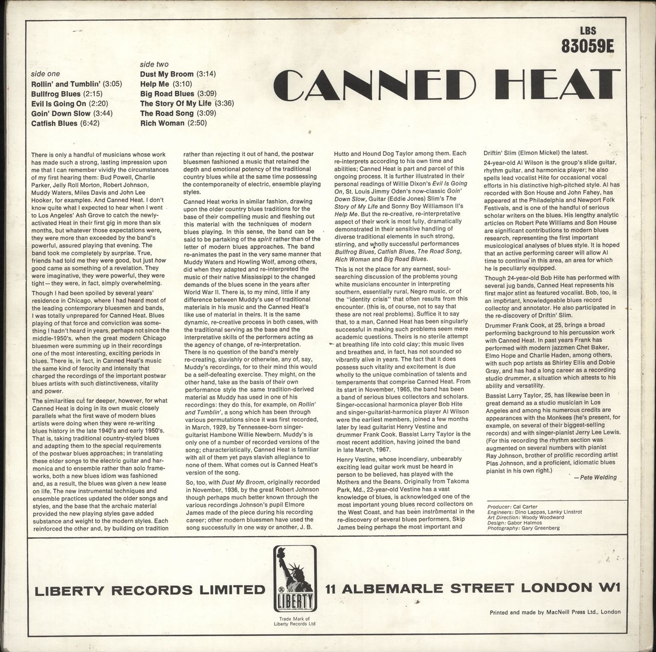 Canned Heat Canned Heat - 1st - EX UK Vinyl LP — RareVinyl.com