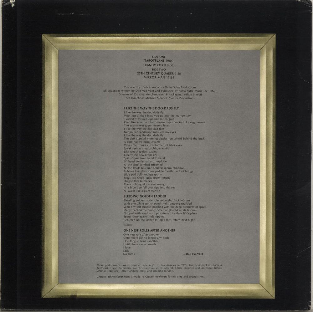 Captain Beefheart & Magic Band Mirror Man - 3rd US vinyl LP album (LP record)