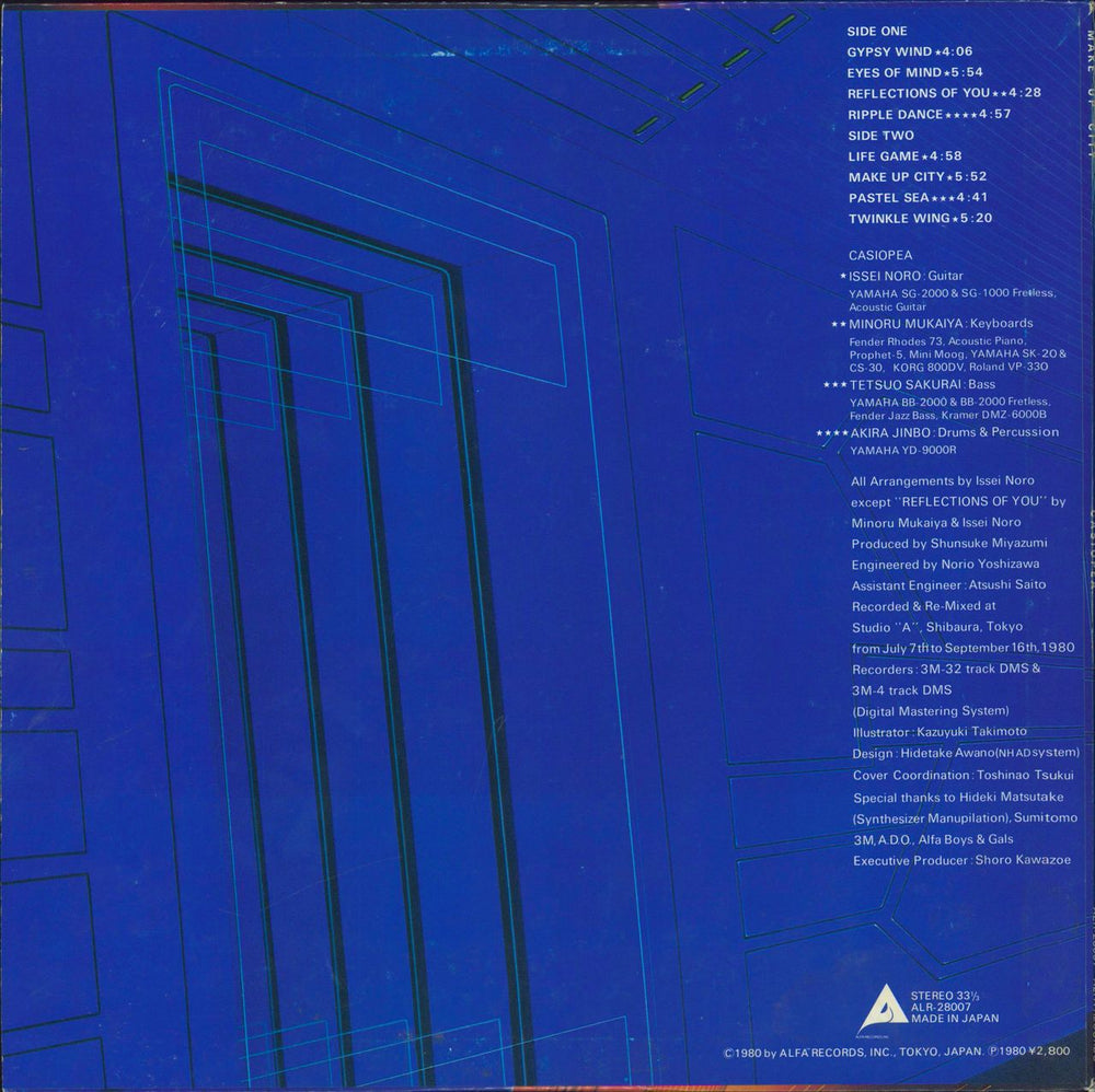 Casiopea Make Up City Japanese vinyl LP album (LP record)