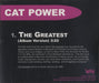 Cat Power The Greatest US Promo CD single (CD5 / 5") OLE12492P