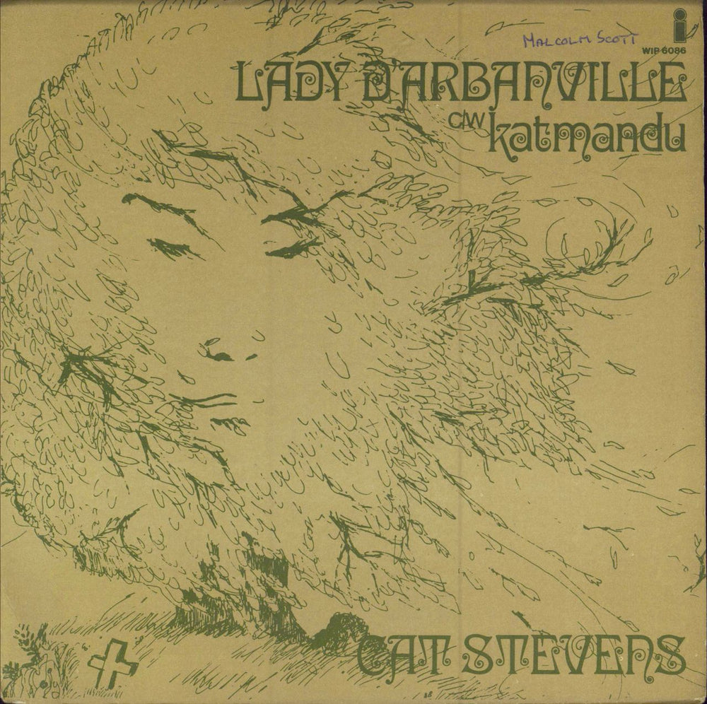 Cat Stevens Lady D'Arbanville + Sleeve - EX UK 7" vinyl single (7 inch record / 45) WIP6086