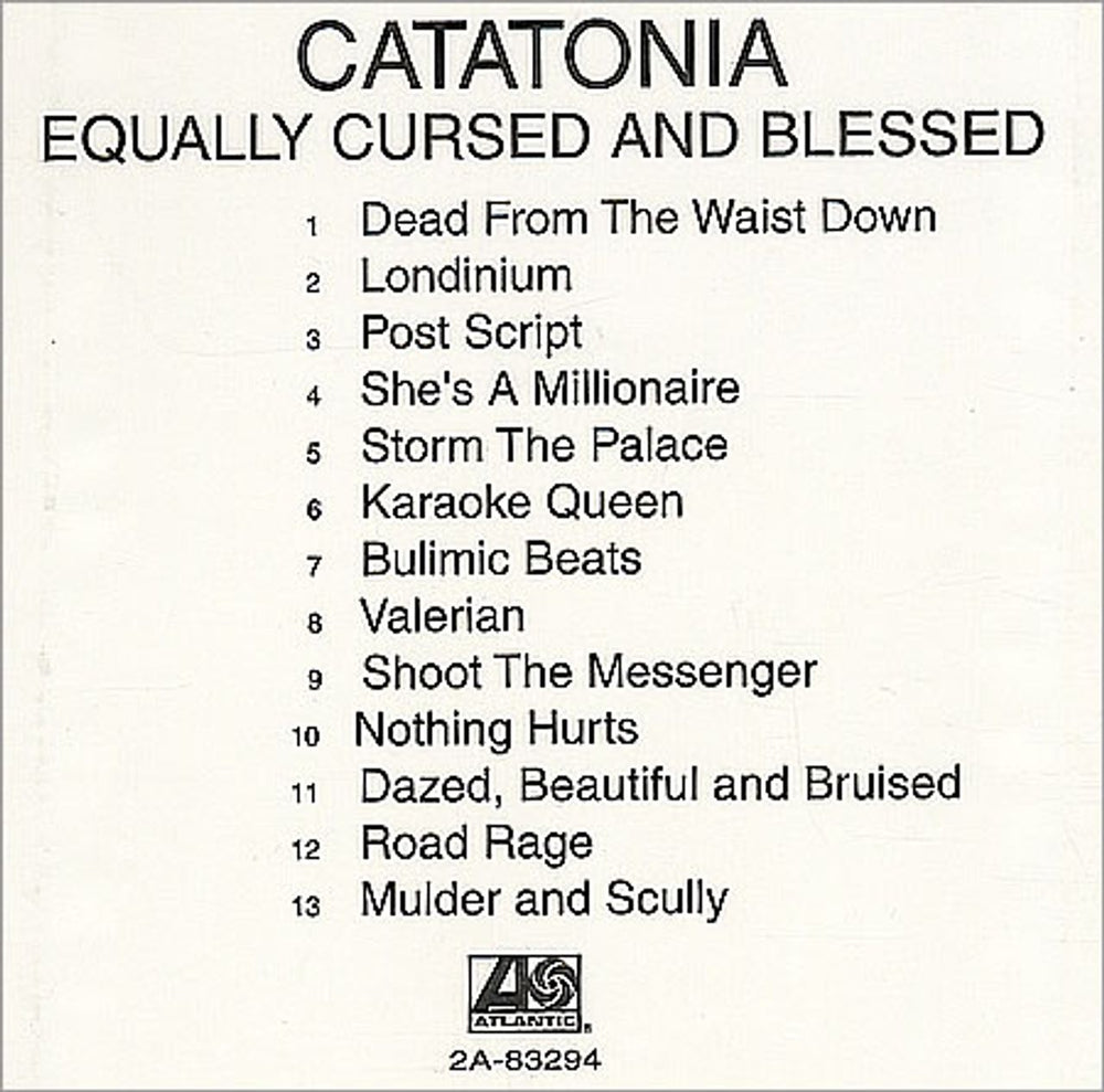 Catatonia Equally Cursed & Blessed US Promo CD album (CDLP) CAACDEQ154541
