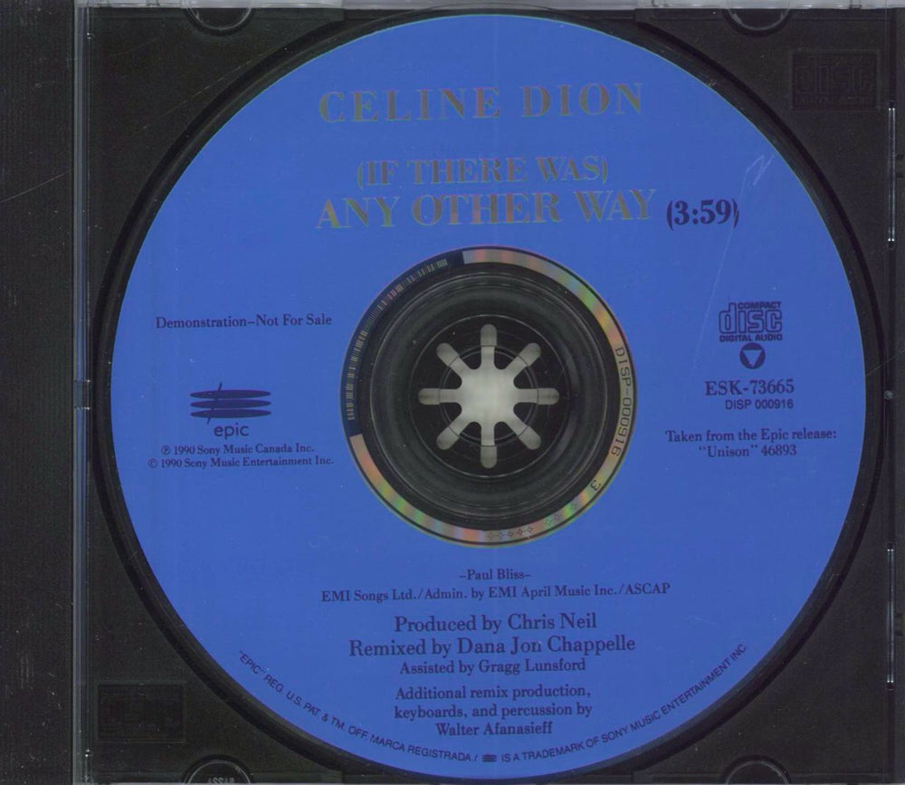 Celine Dion [If There Was] Any Other Way US Promo CD single (CD5 / 5") CELC5IF57125