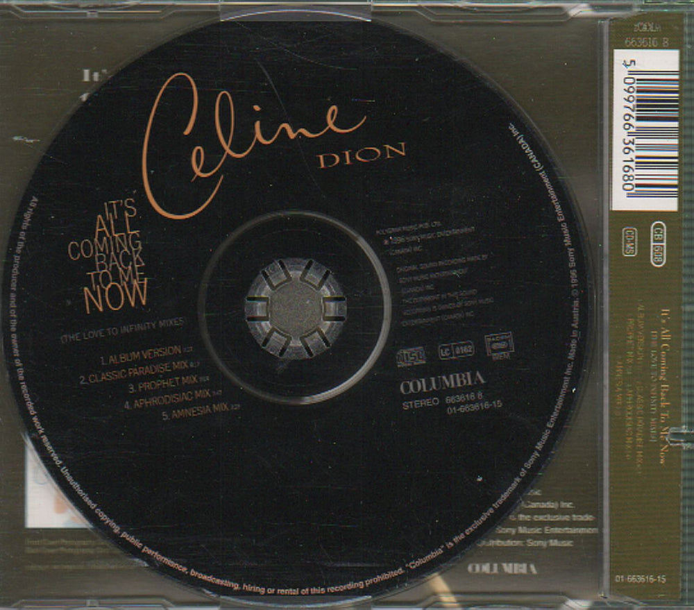 Celine Dion It's All Coming Back To Me Now - Special Dance CD Austrian CD single (CD5 / 5") CELC5IT653990