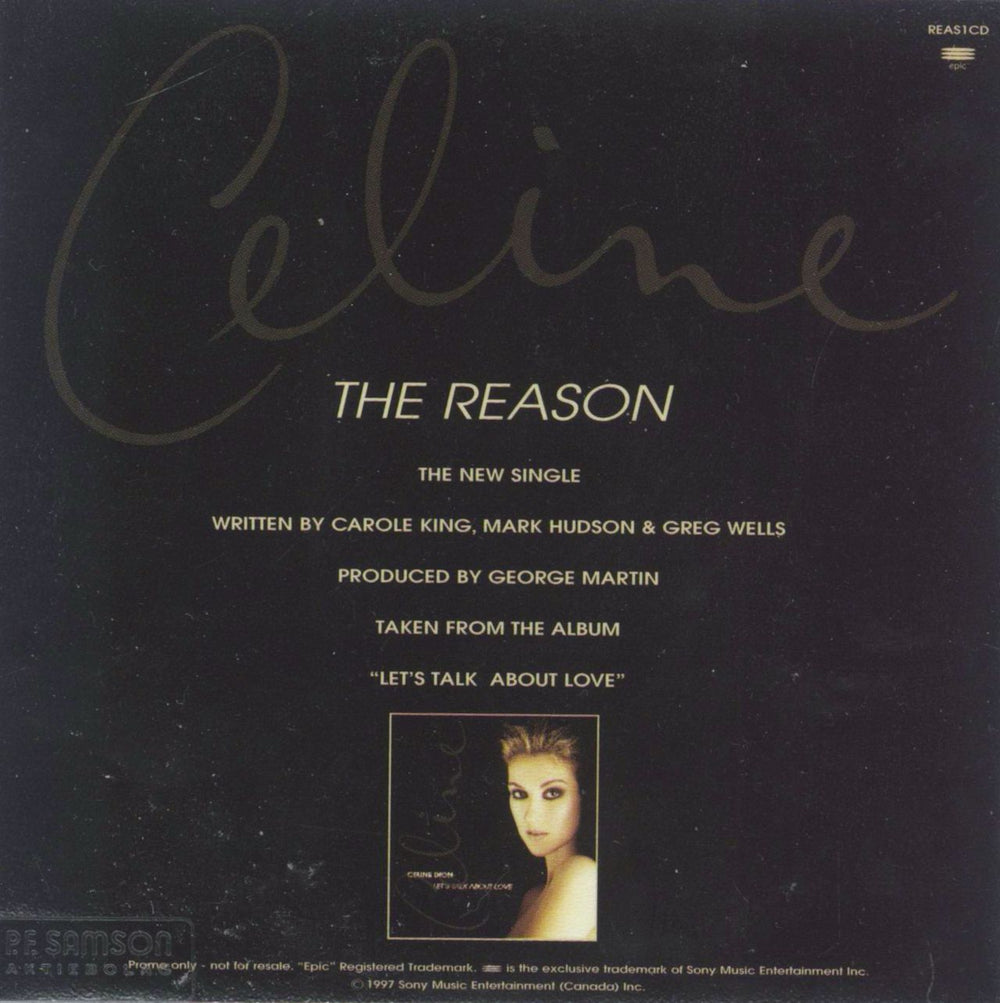 Celine Dion The Reason UK Promo CD single (CD5 / 5")