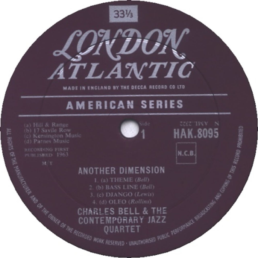 Charles Bell Another Dimension UK vinyl LP album (LP record) 8CBLPAN470778