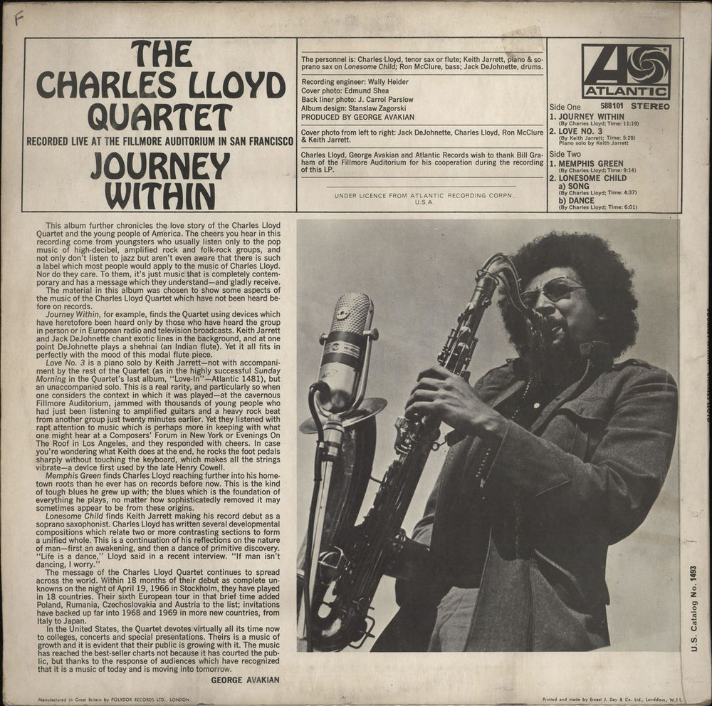 Charles Lloyd Journey Within UK vinyl LP album (LP record)