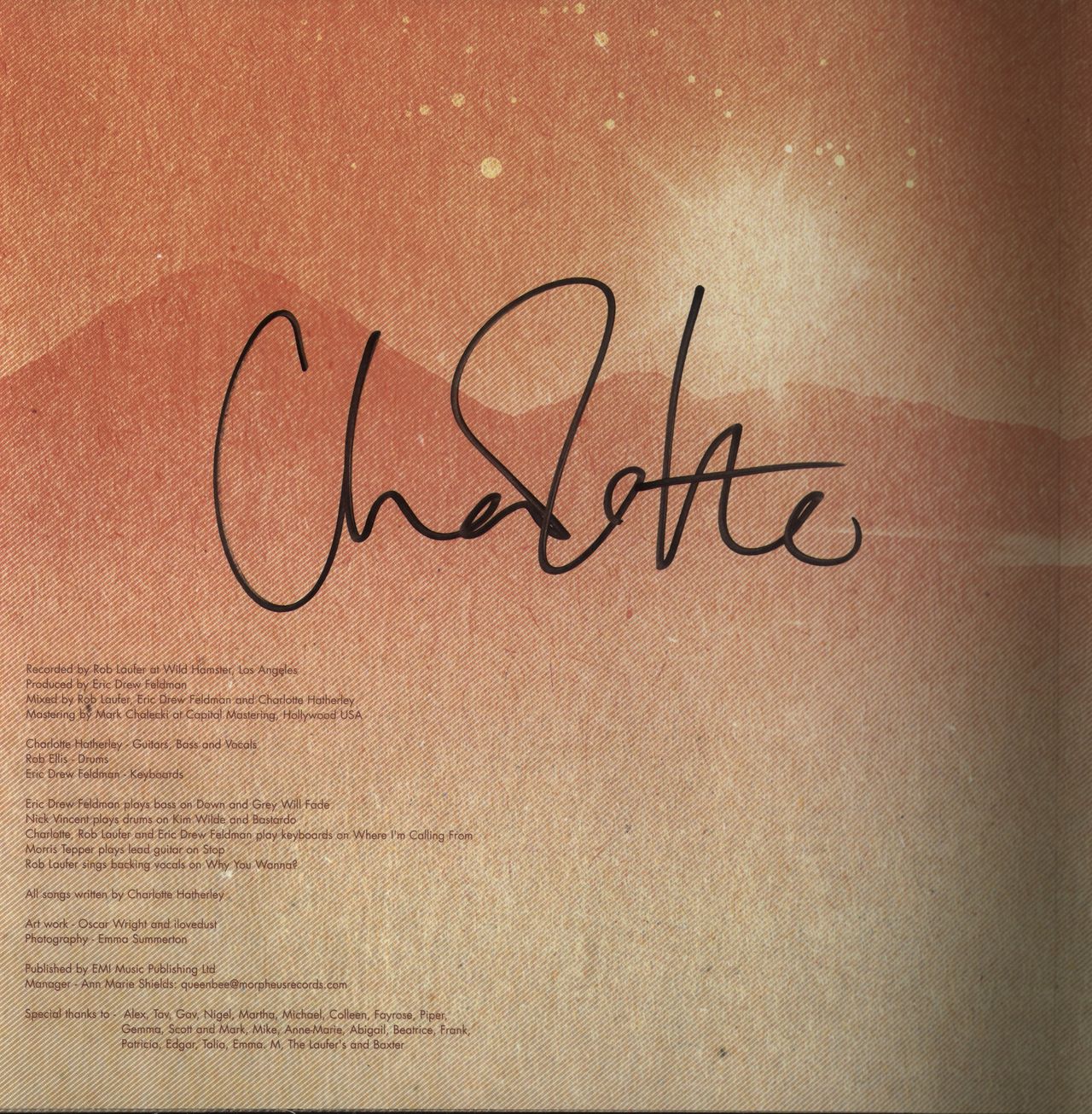 Charlotte Hatherley Grey Will Fade Signed UK Vinyl LP