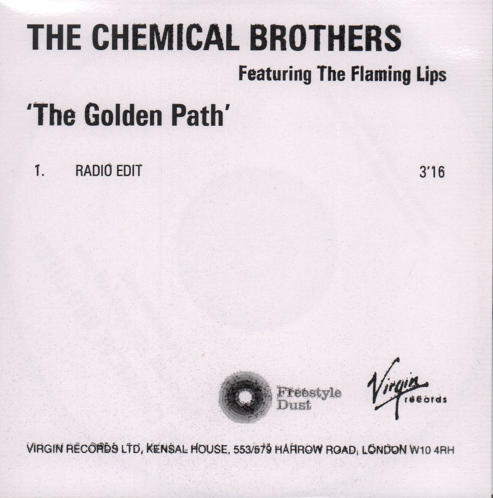 Chemical Brothers The Golden Path UK Promo CD-R acetate CD-R