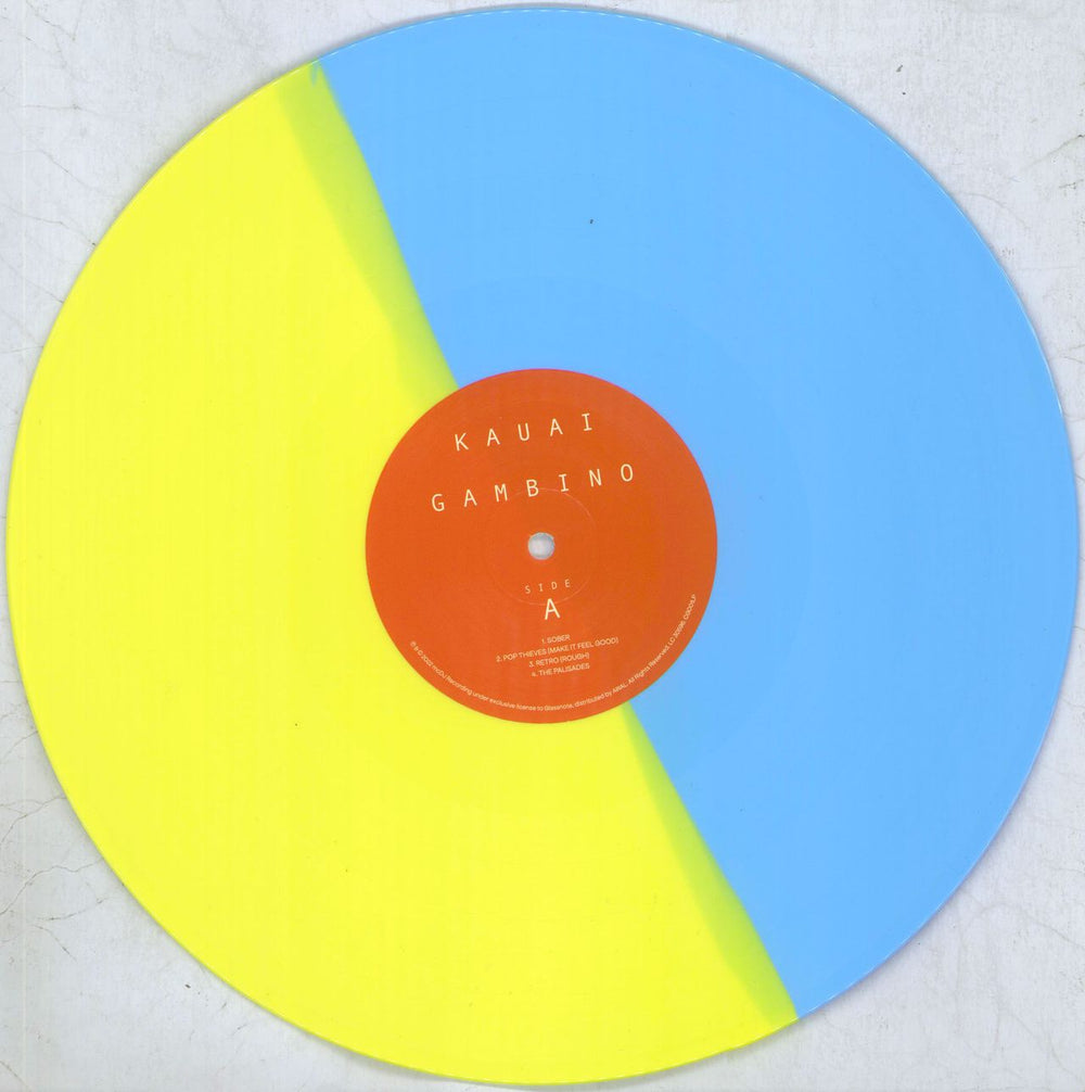 Childish Gambino Kauai - RSD Blue/Yellow Vinyl US 12" vinyl single (12 inch record / Maxi-single) O9J12KA825537