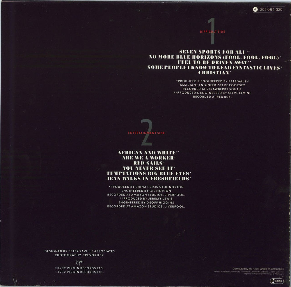 China Crisis Difficult Shapes & Passive Rhythms German vinyl LP album (LP record)