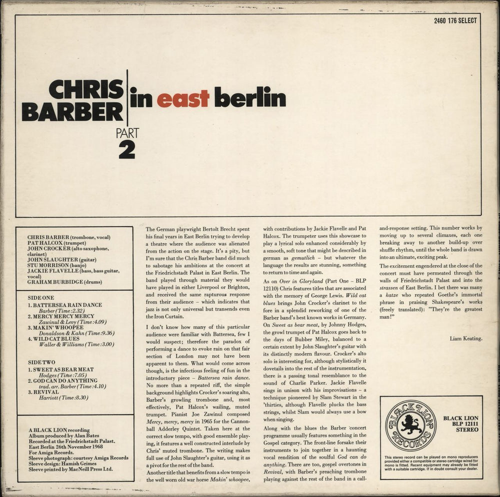 Chris Barber In East Berlin - Part 2 UK vinyl LP album (LP record)