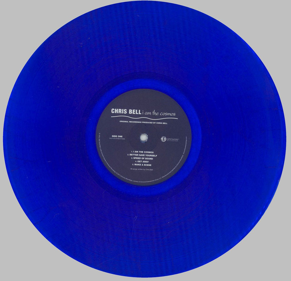 Chris Bell I Am The Cosmos - Blue Vinyl US vinyl LP album (LP record)