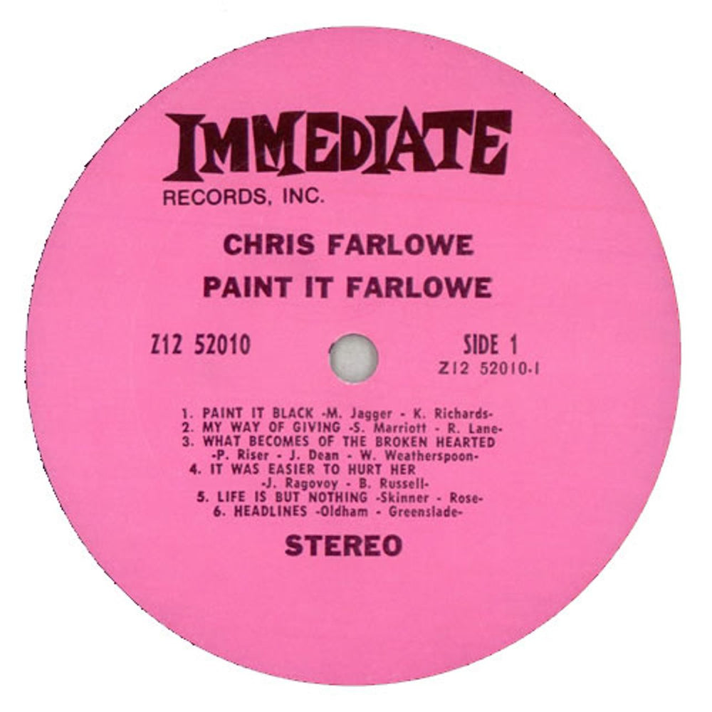 Chris Farlowe Paint It Farlowe US vinyl LP album (LP record) CFALPPA523007