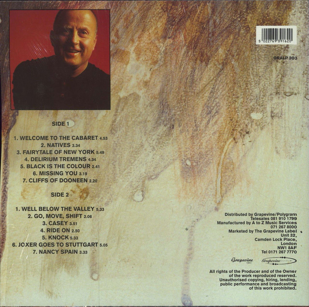 Christy Moore At The Point Live UK vinyl LP album (LP record) 5022769391620