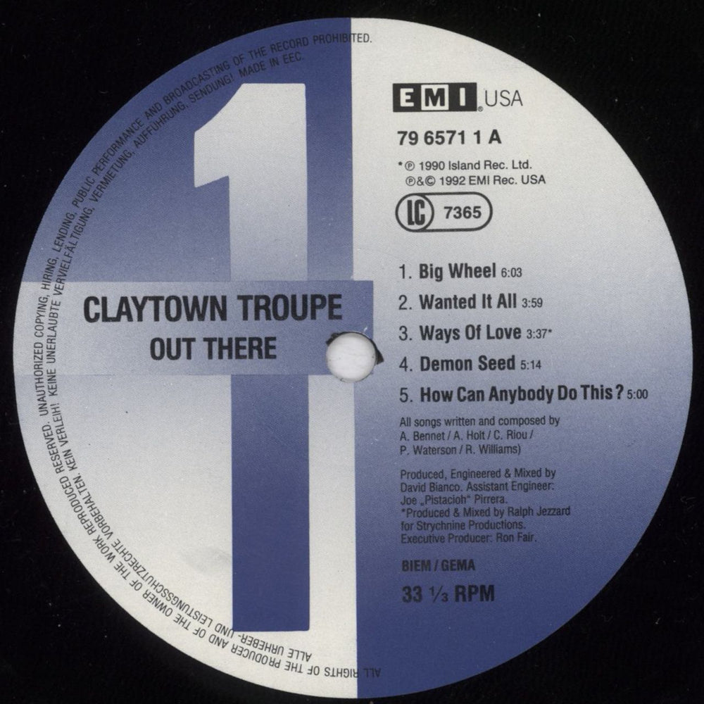 Claytown Troupe Out There UK vinyl LP album (LP record) CWPLPOU818987