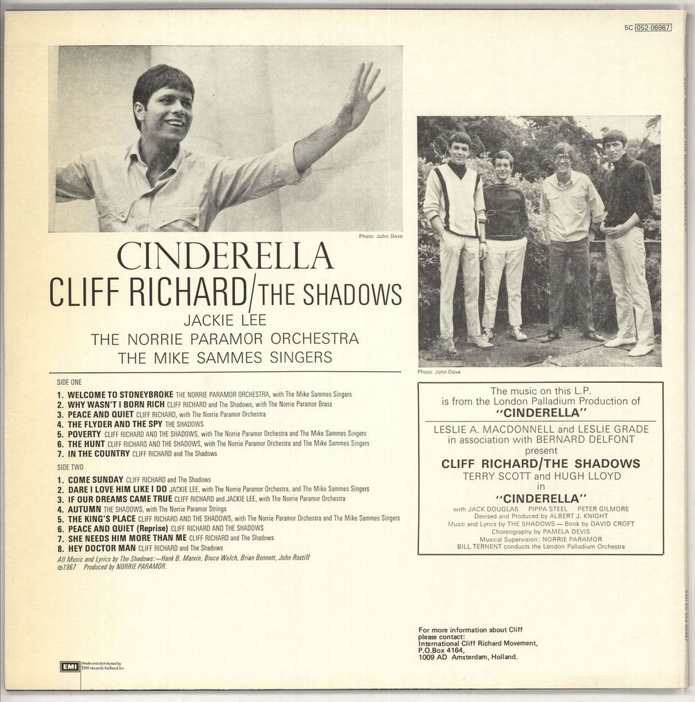 Cliff Richard Cinderella Norwegian vinyl LP album (LP record)