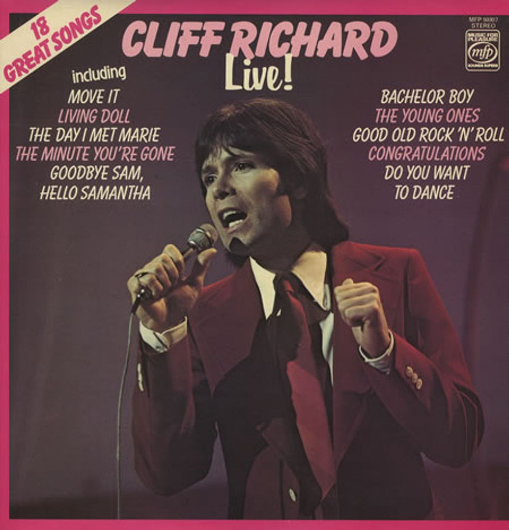 Cliff Richard Live! UK vinyl LP album (LP record) MFP50307