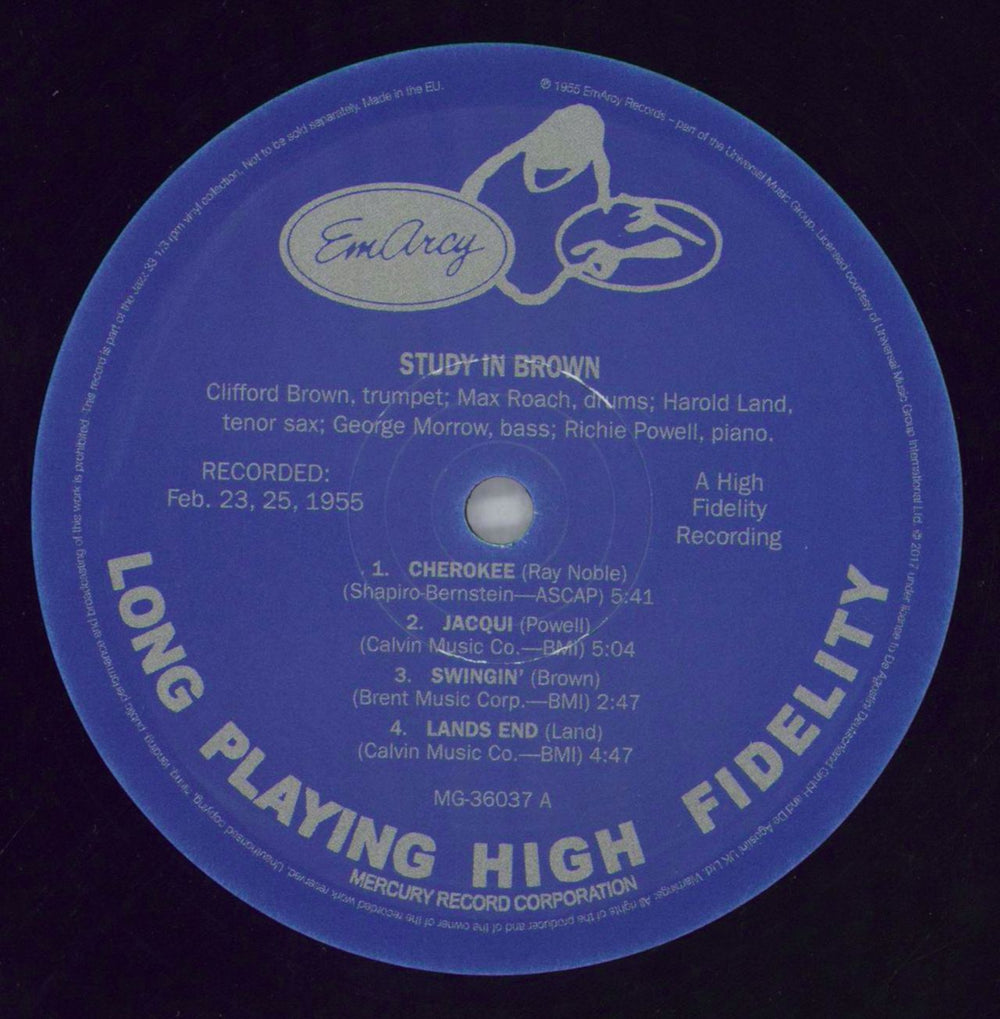 Clifford Brown & Max Roach Study In Brown UK vinyl LP album (LP record) B~RLPST821676