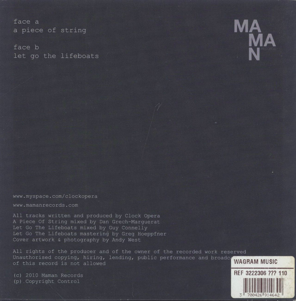 Clock Opera A Piece Of String French 7" vinyl single (7 inch record / 45) 3700426914642