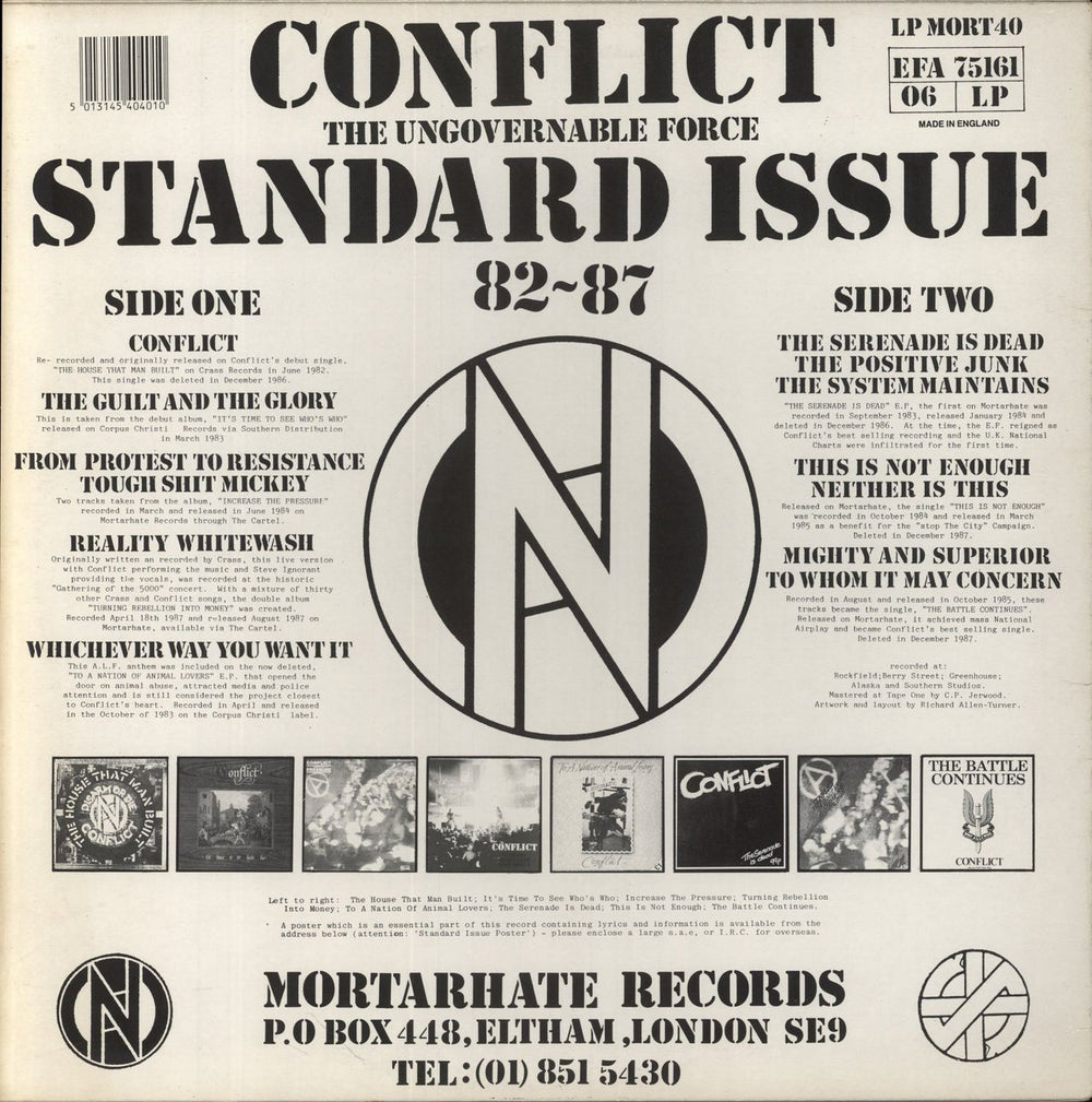 Conflict Standard Issue 82~87 UK vinyl LP album (LP record) 5013145404010