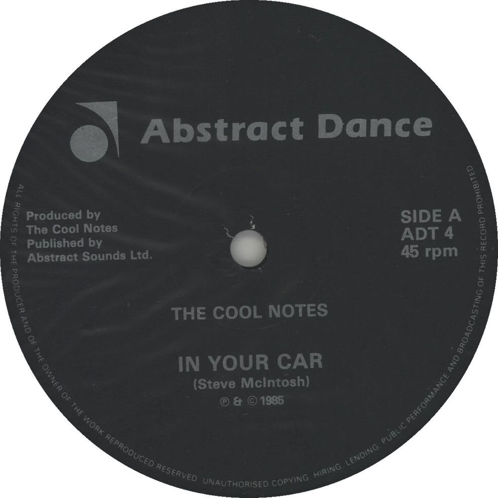 Cool Notes In Your Car UK 12" vinyl single (12 inch record / Maxi-single) ADT4