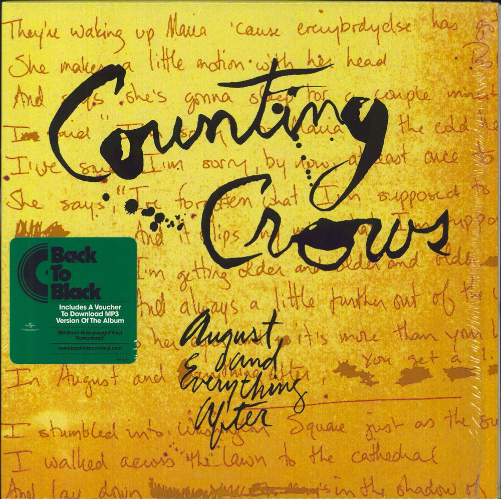 Counting Crows August and Everything After - 180gram UK vinyl LP album (LP record) 533664-9