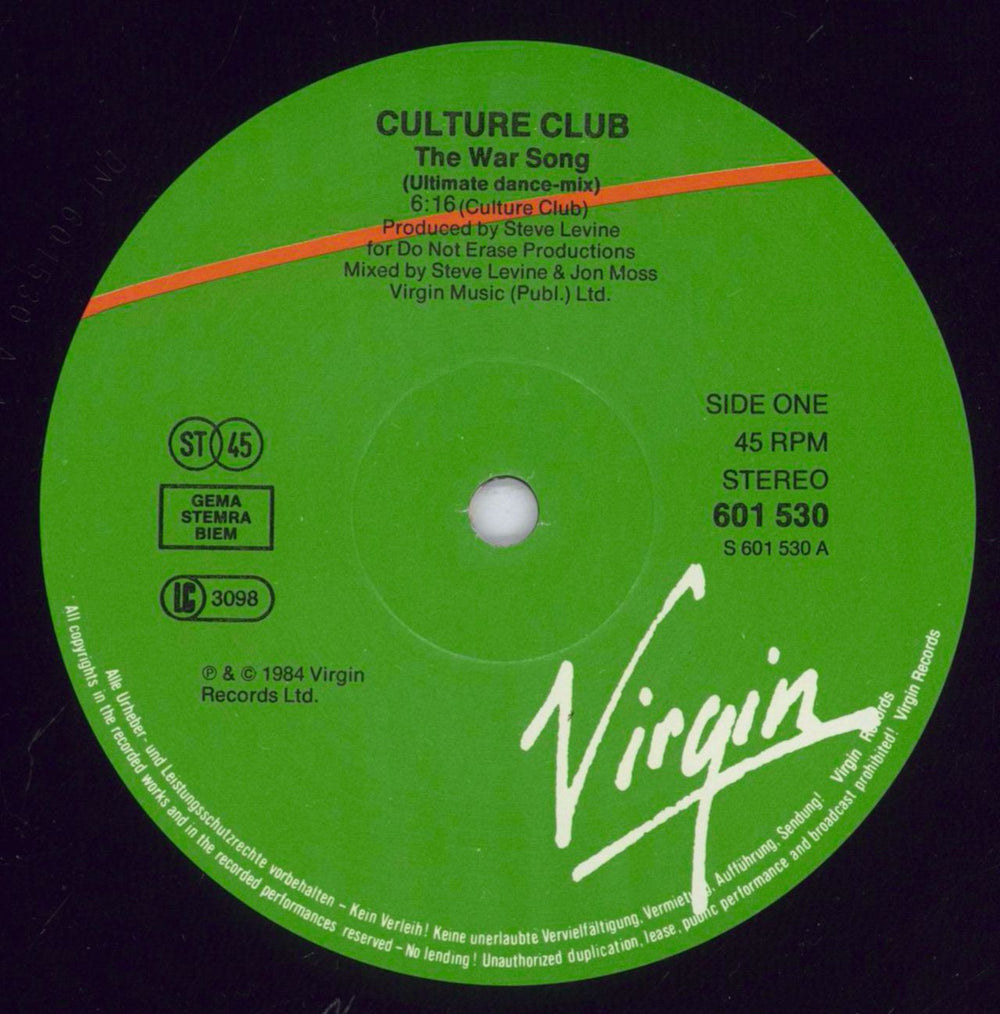 Culture Club The War Song German 12" vinyl single (12 inch record / Maxi-single) CUL12TH831895