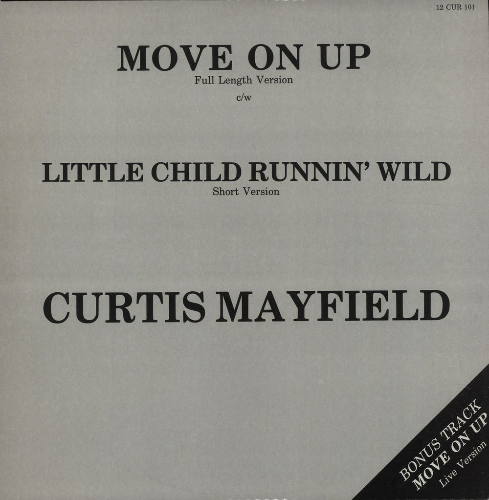 Curtis Mayfield Move On Up UK 12" vinyl single (12 inch record / Maxi-single) 12CUR101