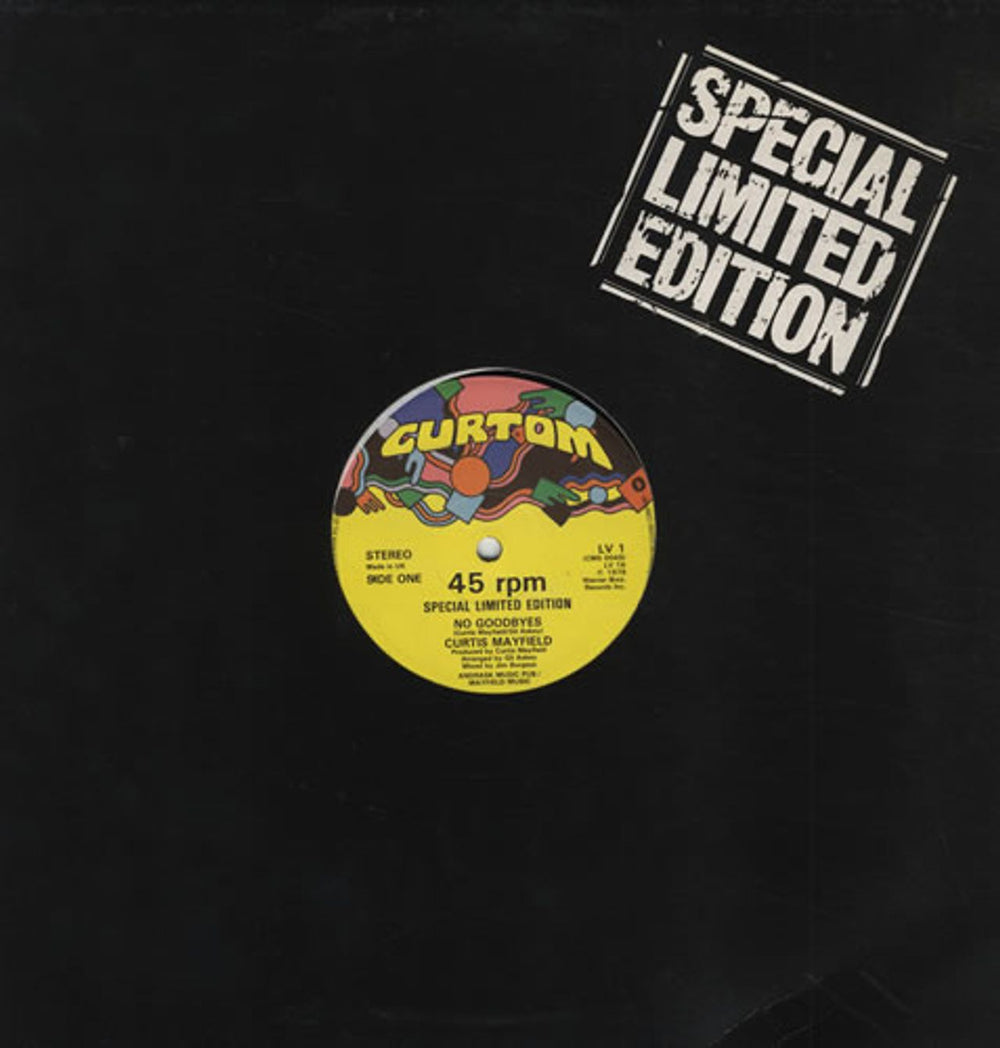 Curtis Mayfield No Goodbyes - EX UK 12" vinyl single (12 inch record / Maxi-single) LV1