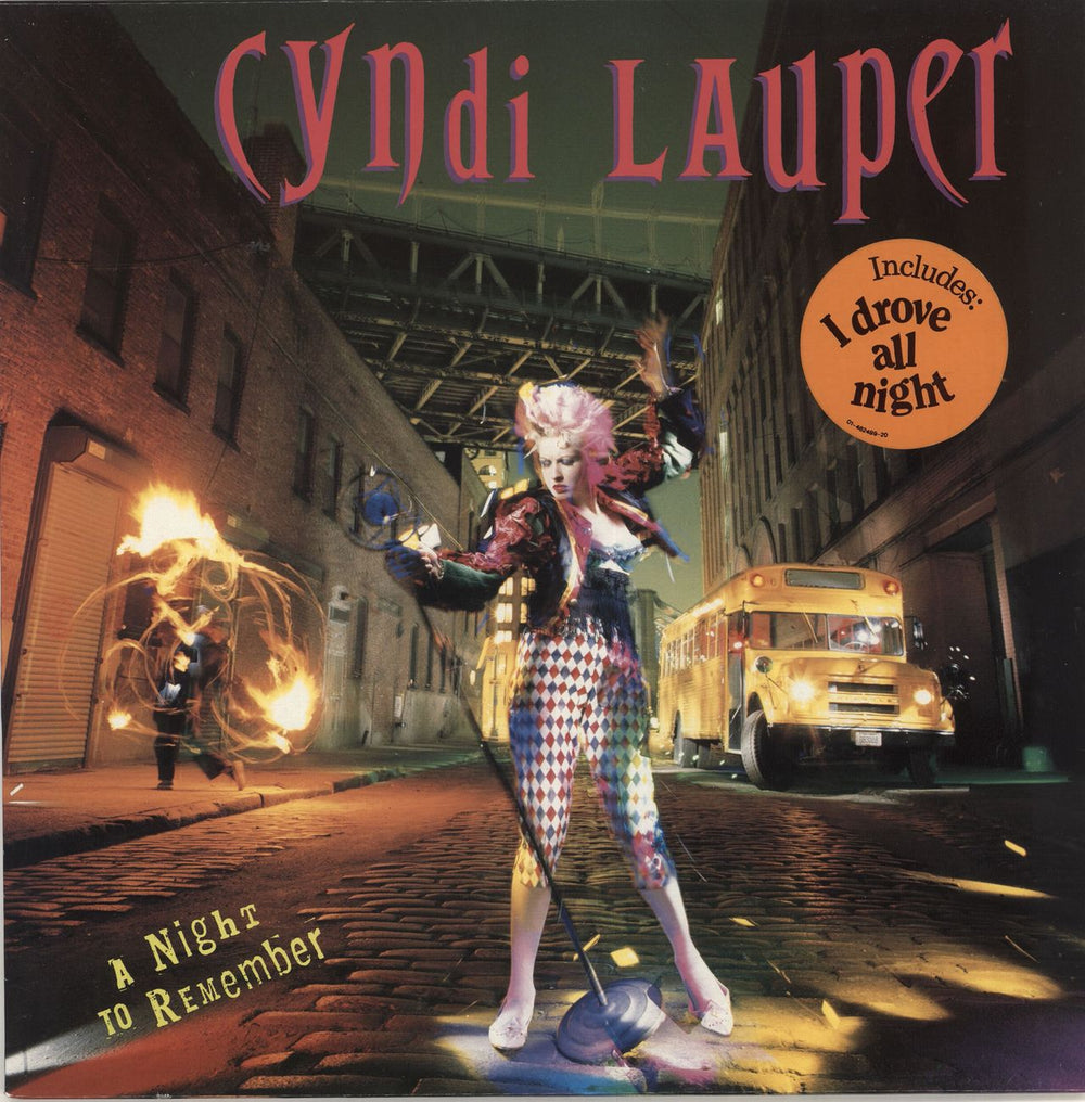 Cyndi Lauper A Night To Remember - Hype Stickered UK vinyl LP album (LP record) 4624991