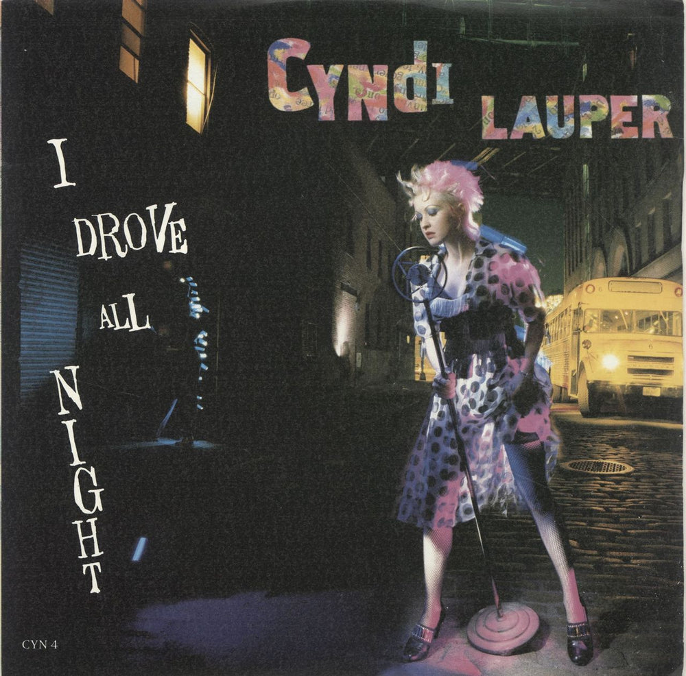 Cyndi Lauper I Drove All Night + Poster - Open Shrink UK 7" vinyl single (7 inch record / 45) CYN4