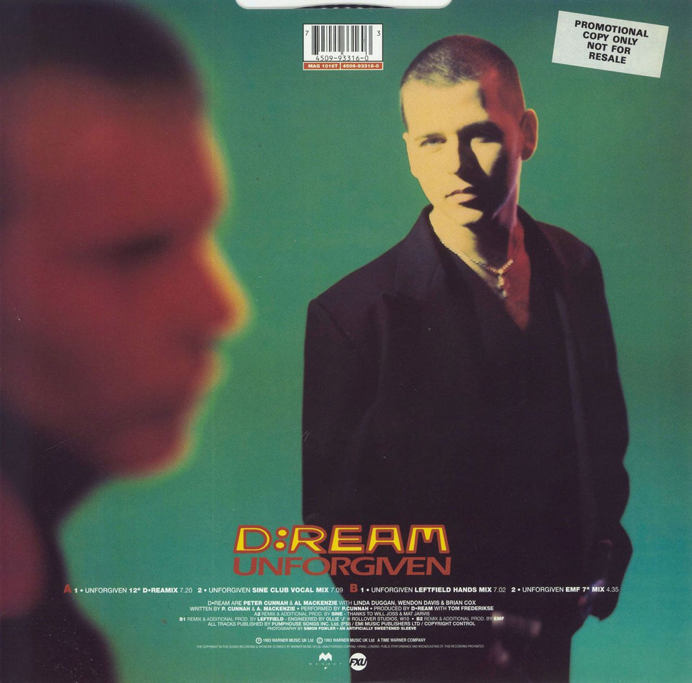 D:Ream Unforgiven - Promo Stickered UK Promo 12" vinyl single (12 inch record / Maxi-single) 745099331603