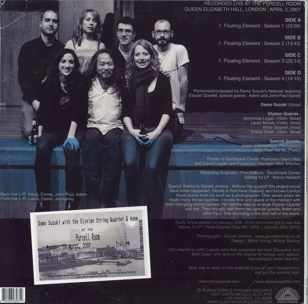 Damo Suzuki's Network Floating Element - Autographed US 2-LP vinyl record set (Double LP Album) 889466030819