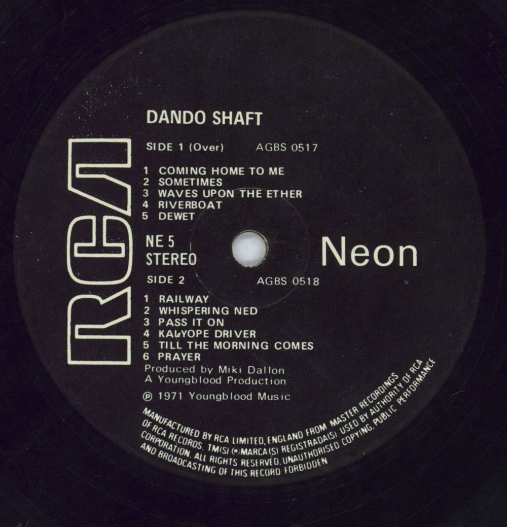 Dando Shaft Dando Shaft - VG+/EX- UK vinyl LP album (LP record) DSHLPDA818248